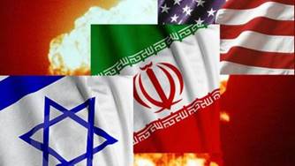 A group of flags with a star and a flag on the background of a fire

AI-generated content may be incorrect.